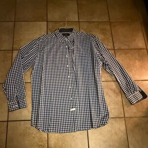 Beverly Hills Polo Club Navy and White Checkered Shirt